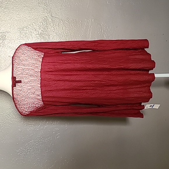 Jessica Simpson junior women's mesh trim with bell sleeve XL NWT BURGUNDY - Picture 2 of 10